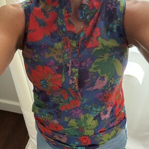 Jcrew Floral Sleeveless Top